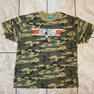 Paramount Mens 2006 Camouflage Rare Top Gun Movie ProMotion Shirt Green 2XL NWOT